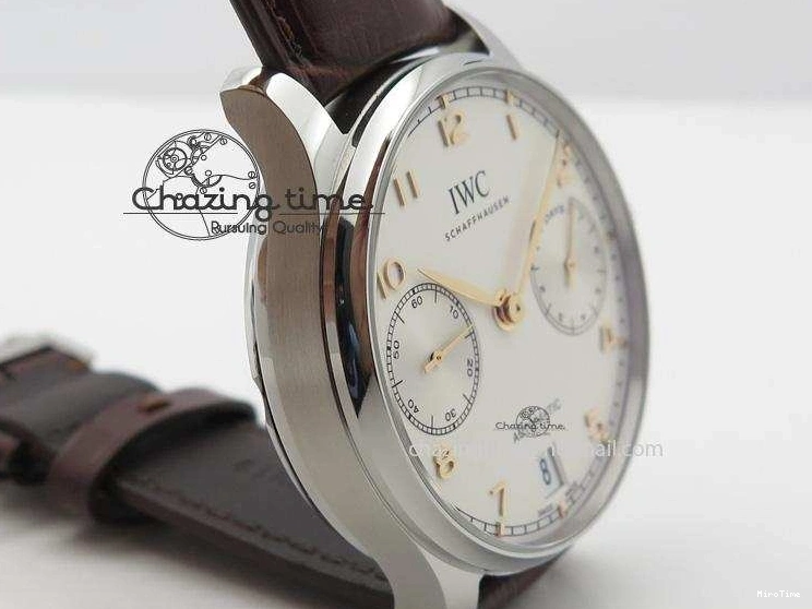 MIROTIME 0706 MoistureWicking Portuguese Real PR IW500704 ZF 1:1 Best Edition On Brown Leather Strap A52010 V 7311